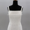 illusion Sleeveless African Mermaid Lace Applique Trumpet Wedding Gowns Sweep Train Bridal Dresses